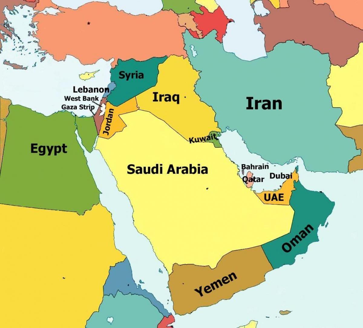 Bahrajn države v svetovni zemljevid