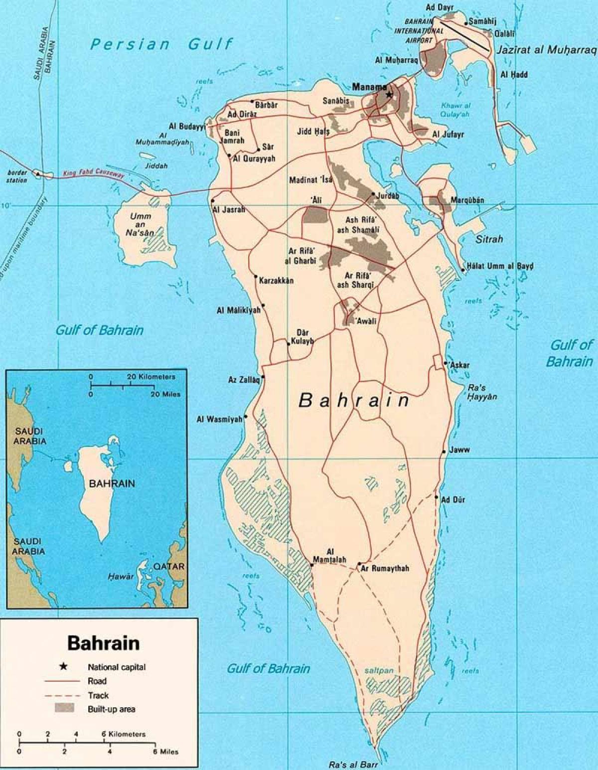 Bahrajn ceste zemljevid